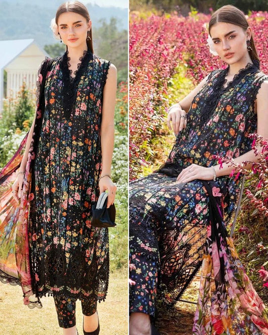 Maria B Multi Pure Embroidered Lawn 3 Piece