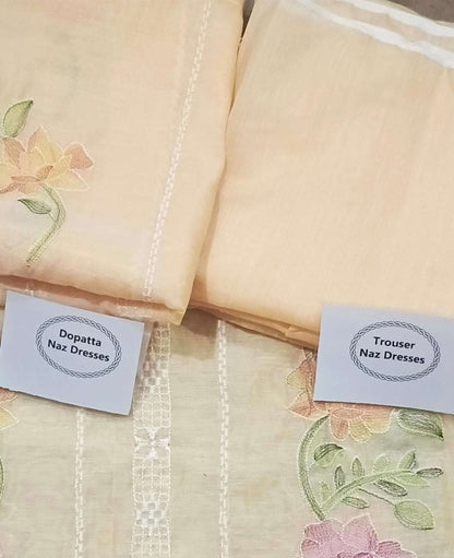 Manaz Paper cotton 2 Piece Kacha taanka Hand Embroidery style
