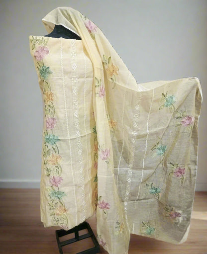 Manaz Paper cotton 2 Piece Kacha taanka Hand Embroidery style