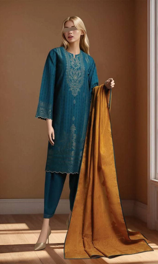 SAYA Jacquard 3 Piece Suit Summer Collection NazDresses