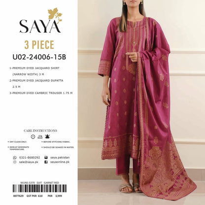 SAYA Jacquard 3 Piece Suit Summer Collection NazDresses