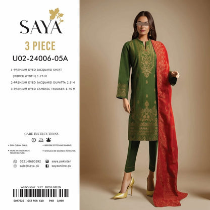 SAYA Jacquard 3 Piece Suit Summer Collection NazDresses