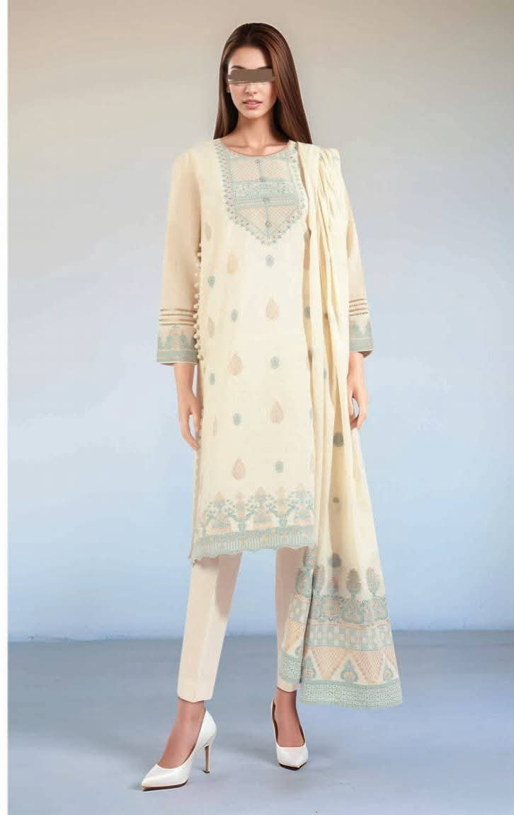 SAYA Jacquard 3 Piece Suit Summer Collection NazDresses