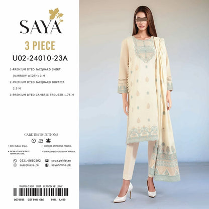 SAYA Jacquard 3 Piece Suit Summer Collection NazDresses