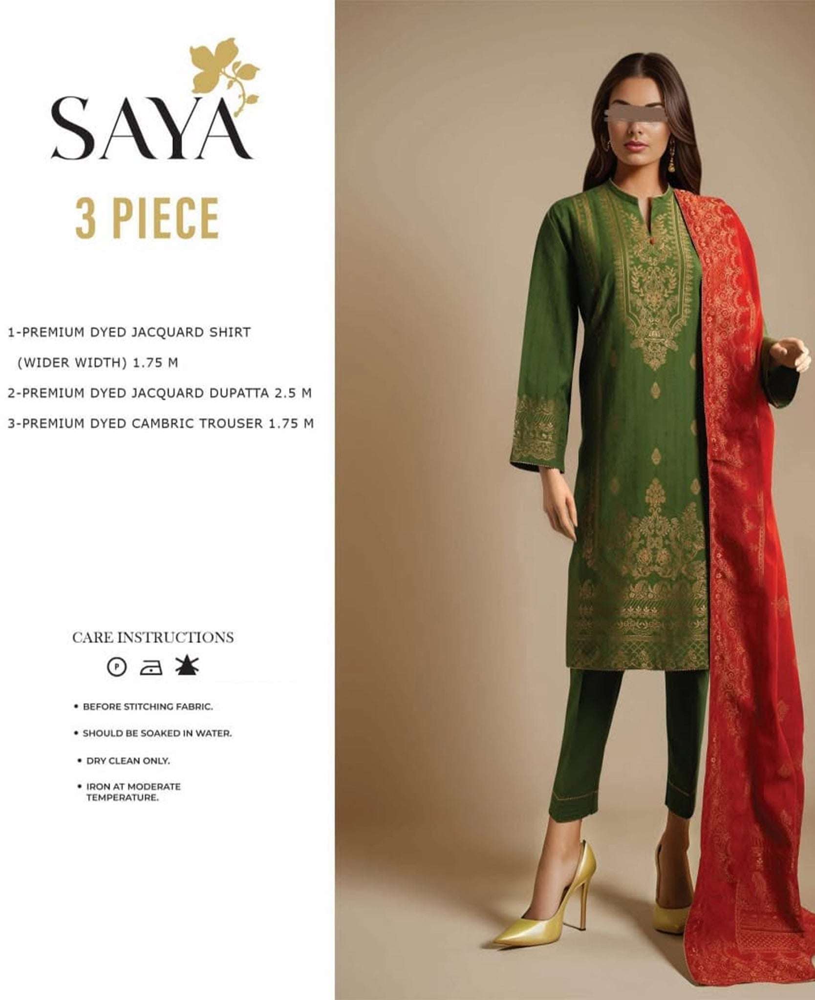 SAYA Jacquard 3 Piece Suit Summer Collection