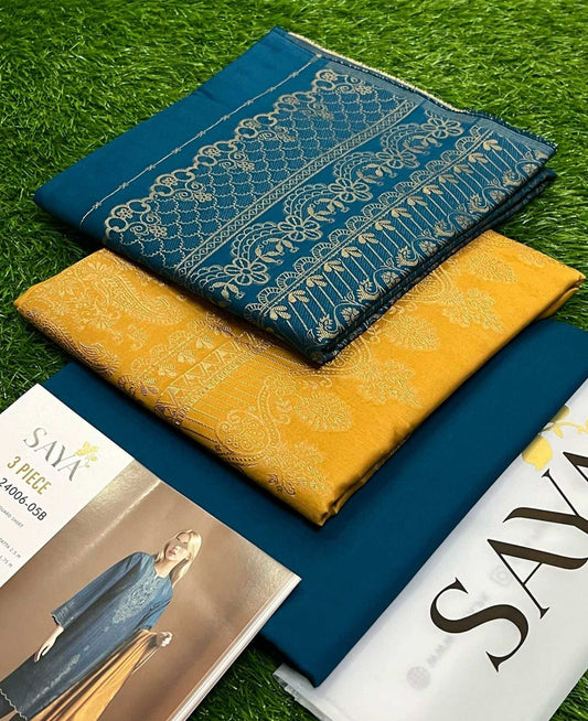 SAYA Jacquard 3 Piece Suit Summer Collection