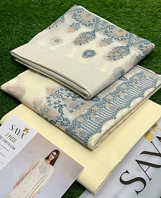 SAYA Jacquard 3 Piece Suit Summer Collection