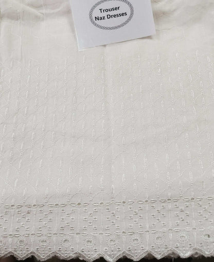 Manaz chicken Kari Trouser Pure white Lawn Unstitched