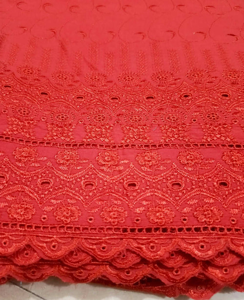 Manaz chicken Kari Trouser Pure Red Lawn Unstitched