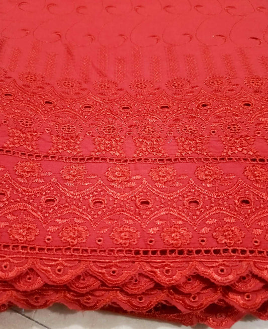 Manaz chicken Kari Trouser Pure Red Lawn Unstitched