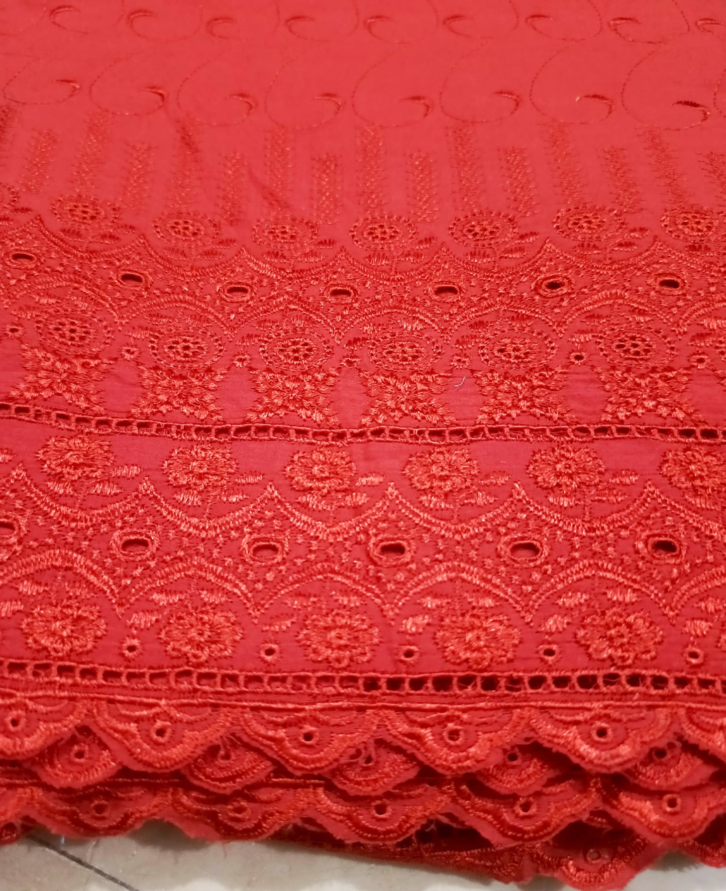 Manaz chicken Kari Trouser Pure Red Lawn Unstitched