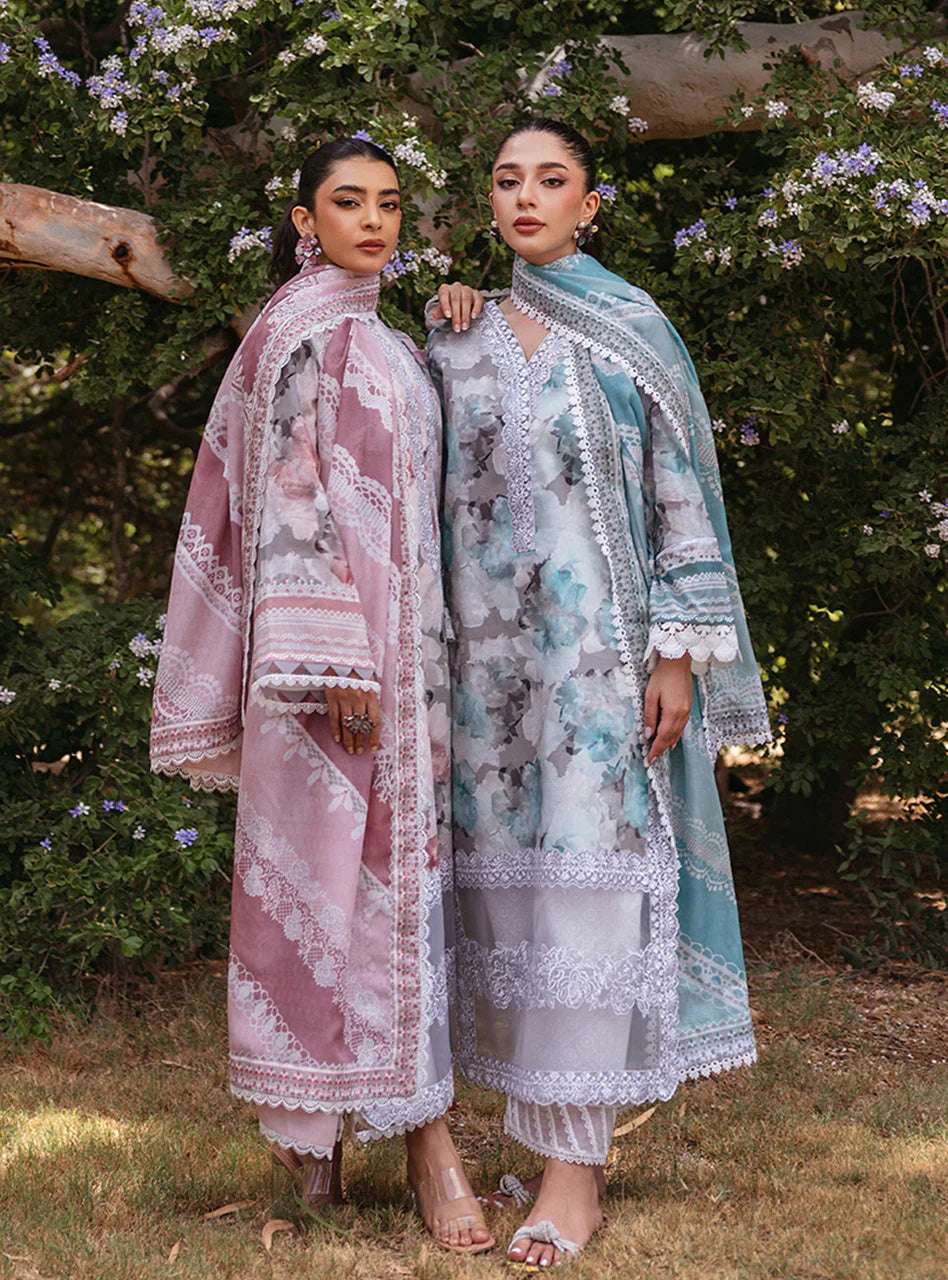 Zainab Chottani Embroiderey Lawn 3 Piece Blue