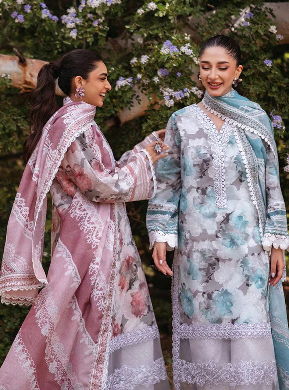 Zainab Chottani Embroiderey Lawn 3 Piece Blue