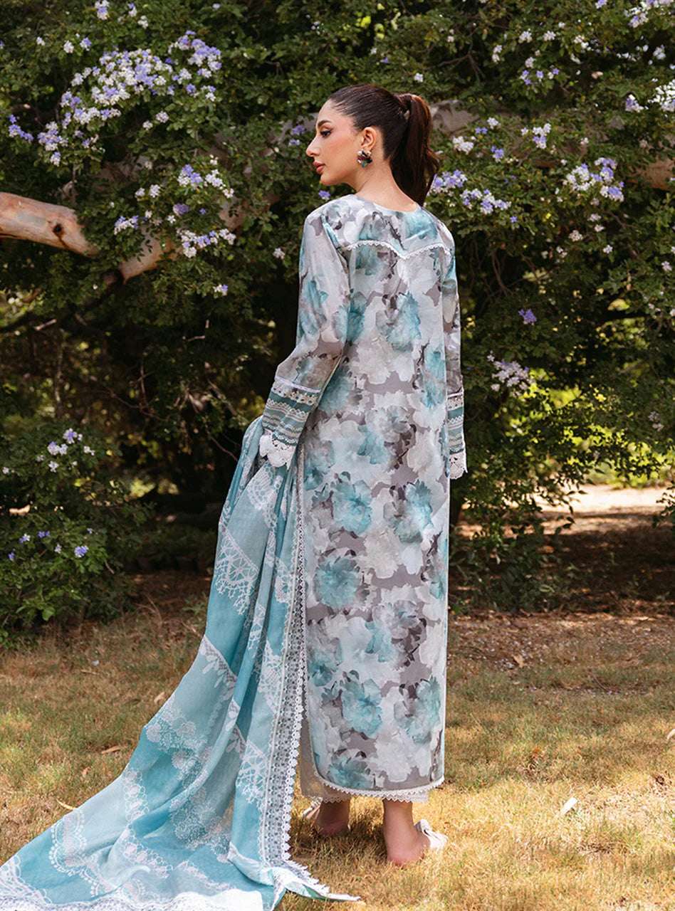 Zainab Chottani Embroiderey Lawn 3 Piece Blue