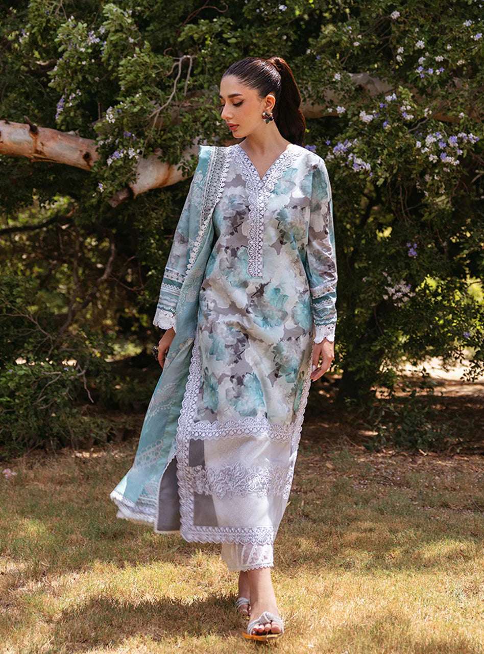 Zainab Chottani Embroiderey Lawn 3 Piece Blue