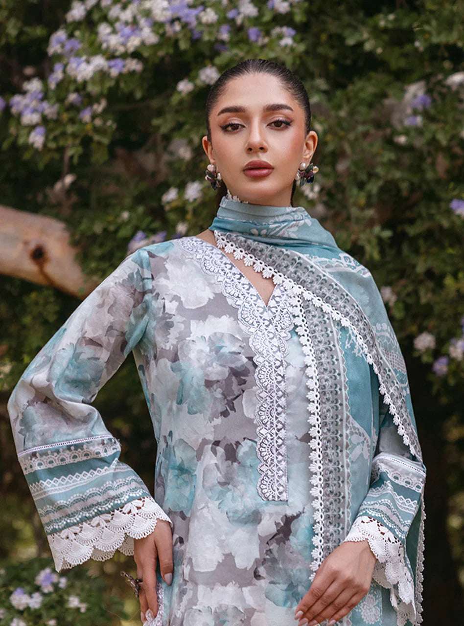 Zainab Chottani Embroiderey Lawn 3 Piece Blue