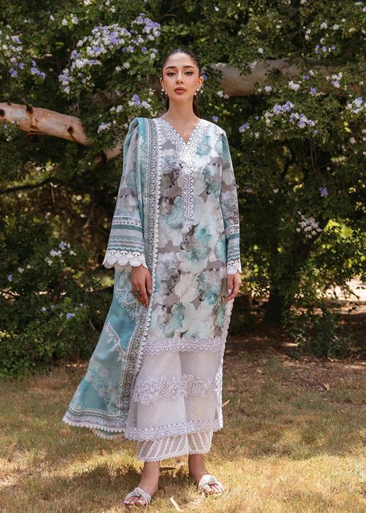 Zainab Chottani Embroiderey Lawn 3 Piece Blue NazDresses