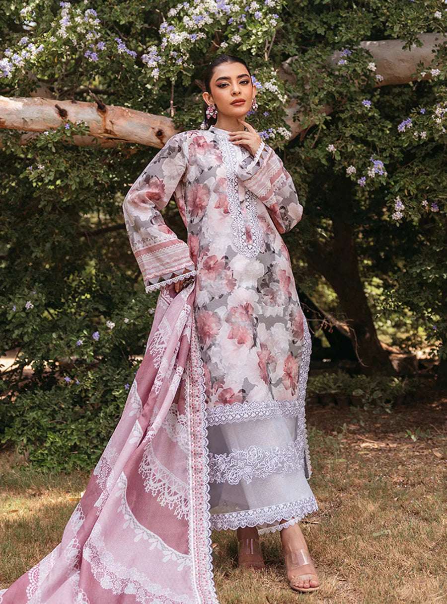 Zainab Chottani Embroiderey Lawn 3 Piece Pink