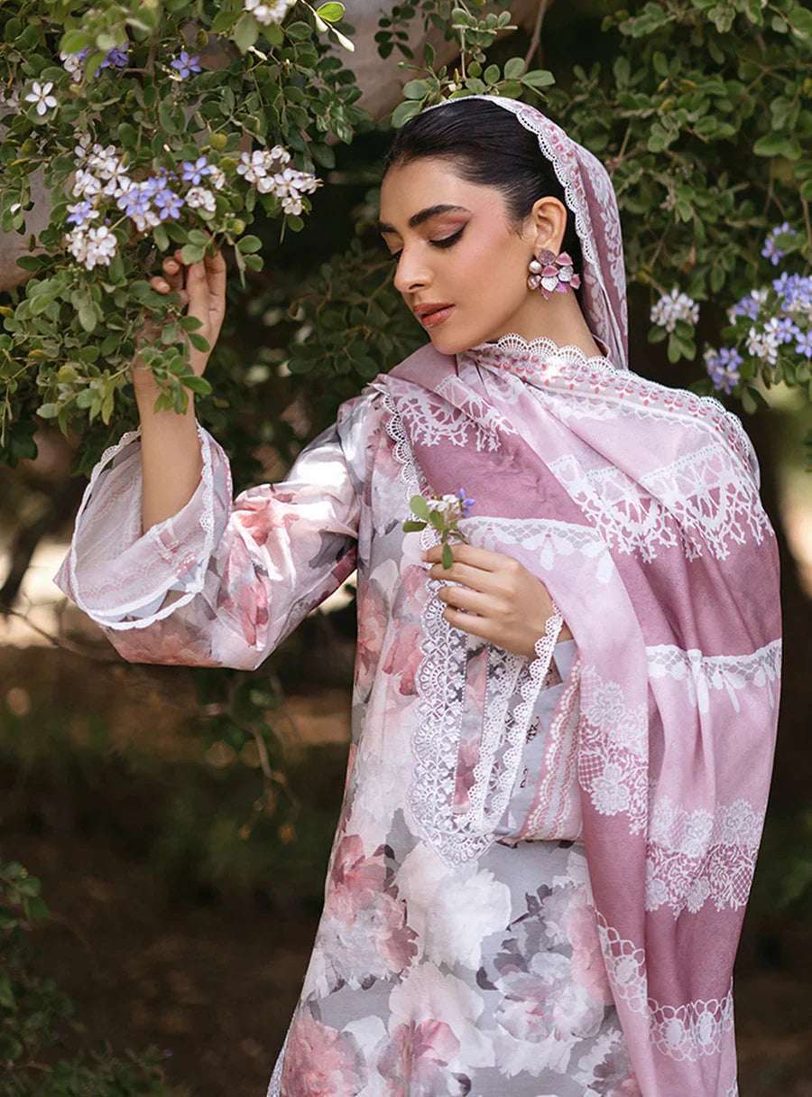 Zainab Chottani Embroiderey Lawn 3 Piece Pink