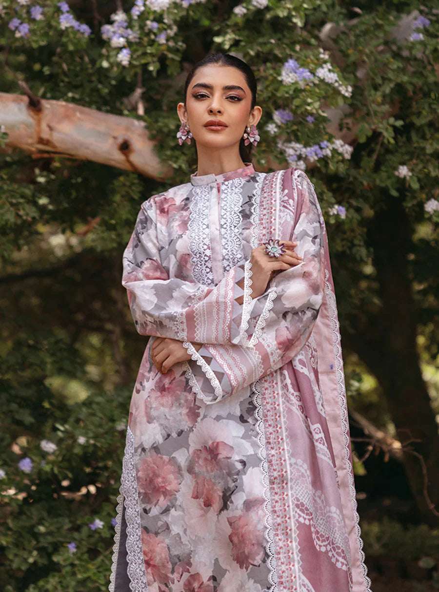 Zainab Chottani Embroiderey Lawn 3 Piece Pink