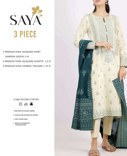 SAYA Jacquard 3 Piece Suit Summer Collection